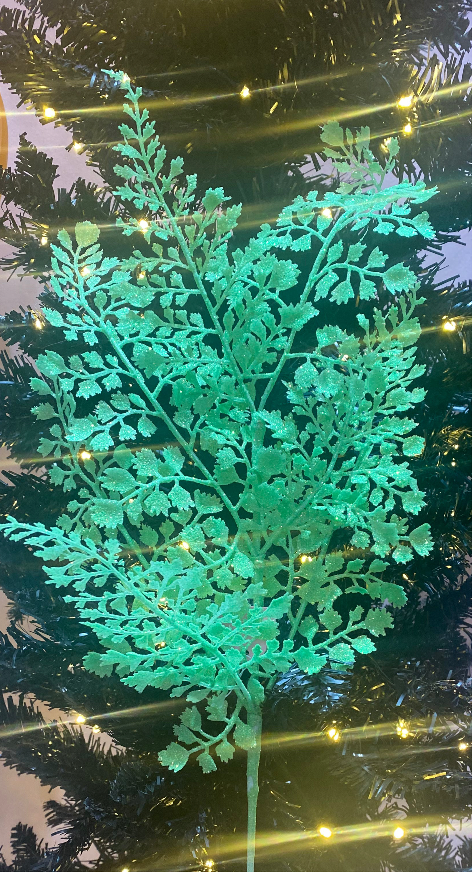 Mint Green Glitter Maidenhair Fern