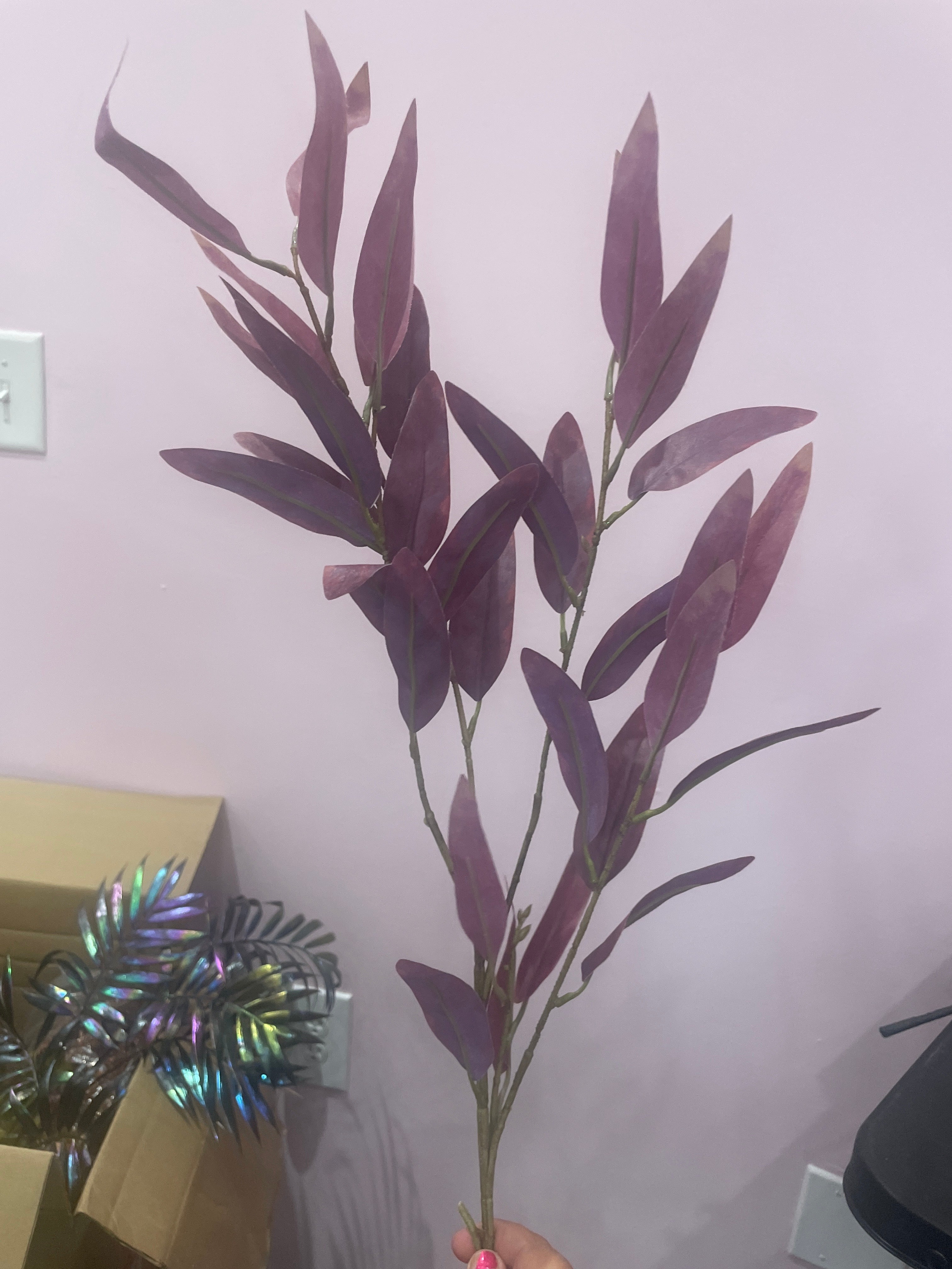 Long Stemmed Plum Leaf Spray