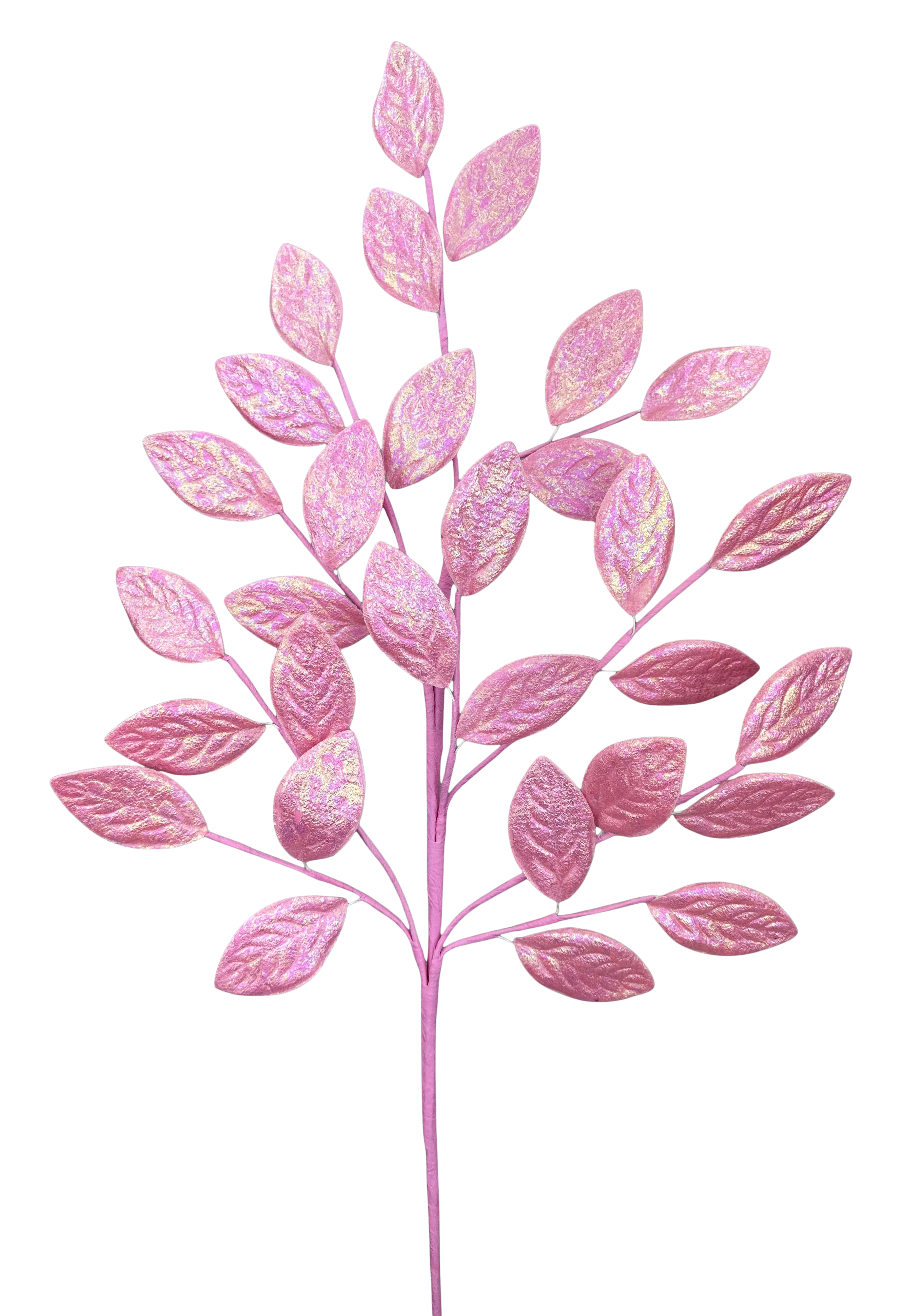 Pink Glossy Leaves Spray