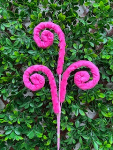 28" Swiss Dot  Curly Spray: Fuchsia Pink