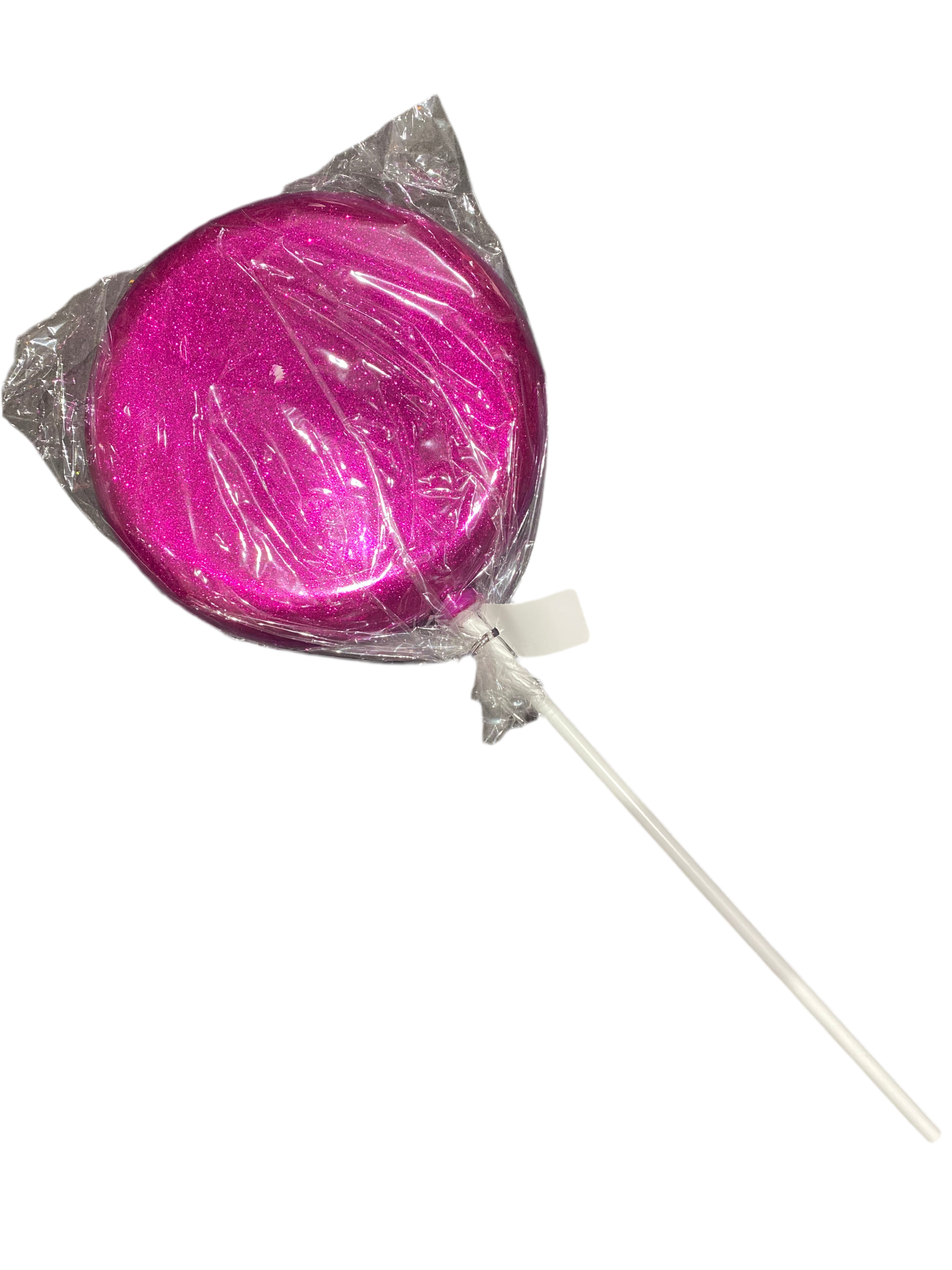 8” Hot Pink Glitter Lollipop
