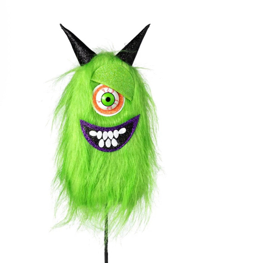 24 Inch, Lime Green Halloween Furry Monster Spray, Halloween Candy Decor, Wreath Attachment, Centerpiece decor, Party Supply
