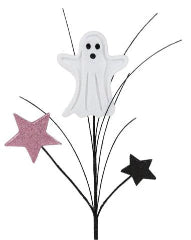 12" Glitter Ghost & Stars Spray: Pink & Black