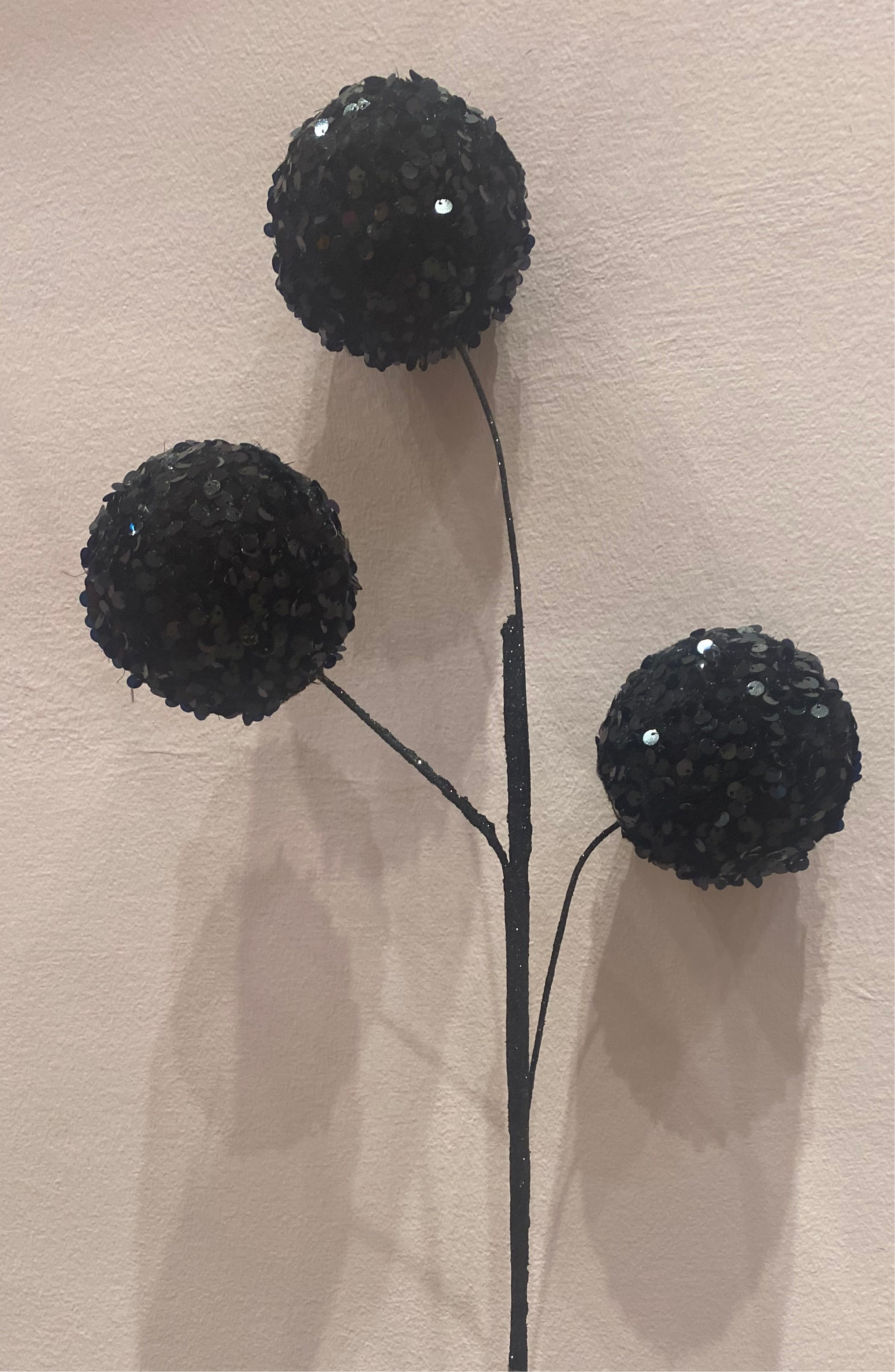 Black Sequin Ball Spray