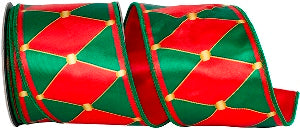 4” x 10yd Drummer Diamond Deluxe Wire Edge Ribbon
