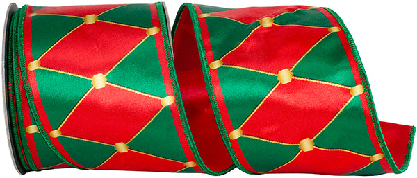 4” x 10yd Drummer Diamond Deluxe Wire Edge Ribbon