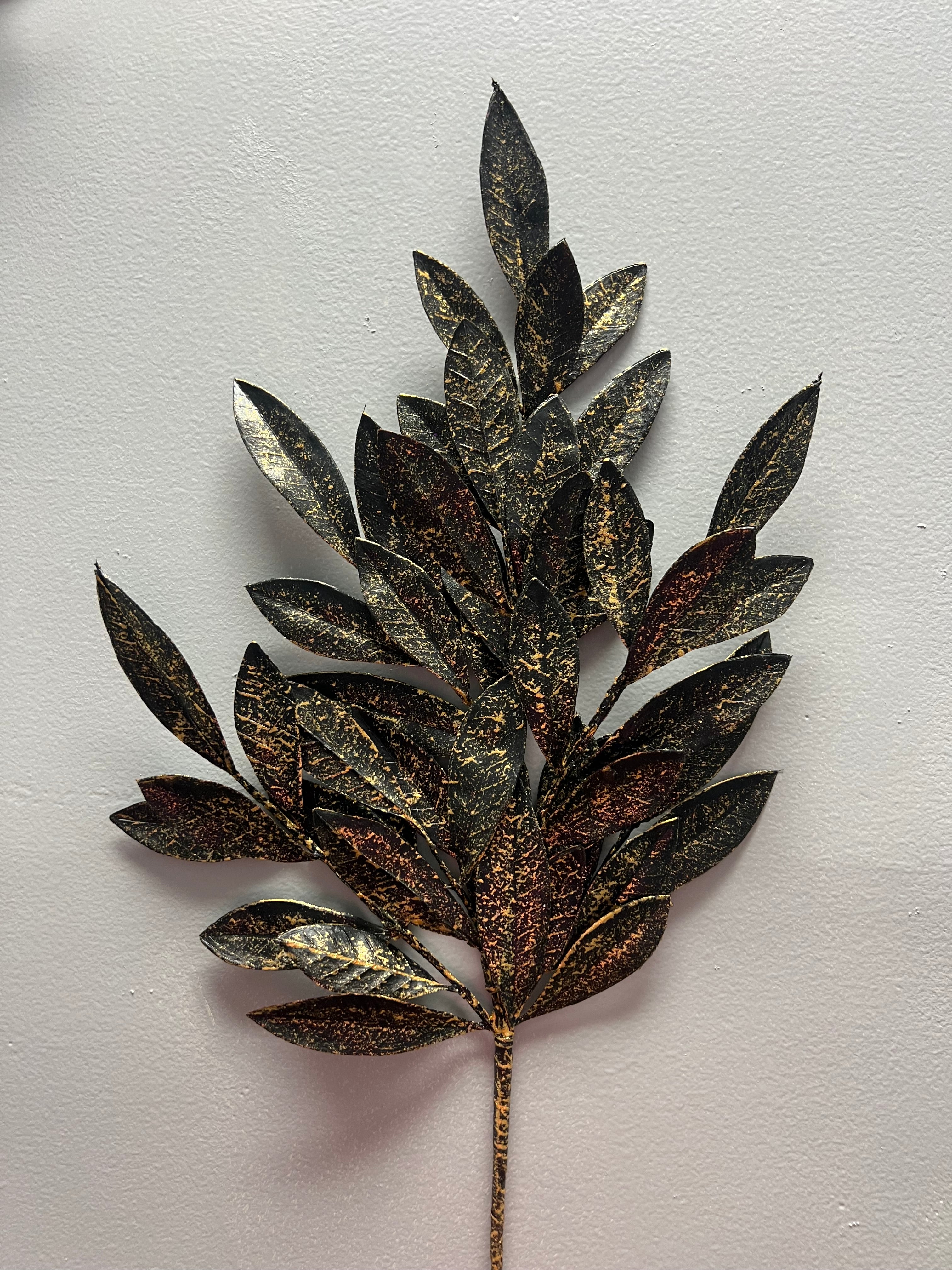 Black Leaves with Gold Metallic accents