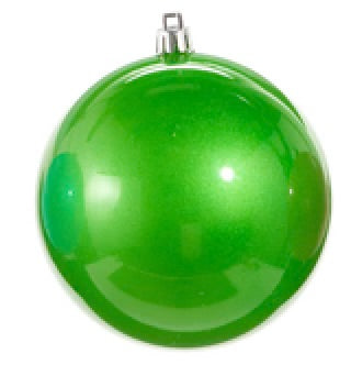 4” bright pearlescent ball ornament green