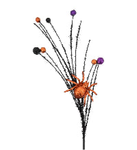 Halloween Ball and Spider Spray Orange Black and Purple