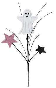 12" Glitter Ghost & Stars Spray: Pink & Black