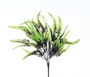 16"L FERN BUSH BLACK/LIME GREEN Spray