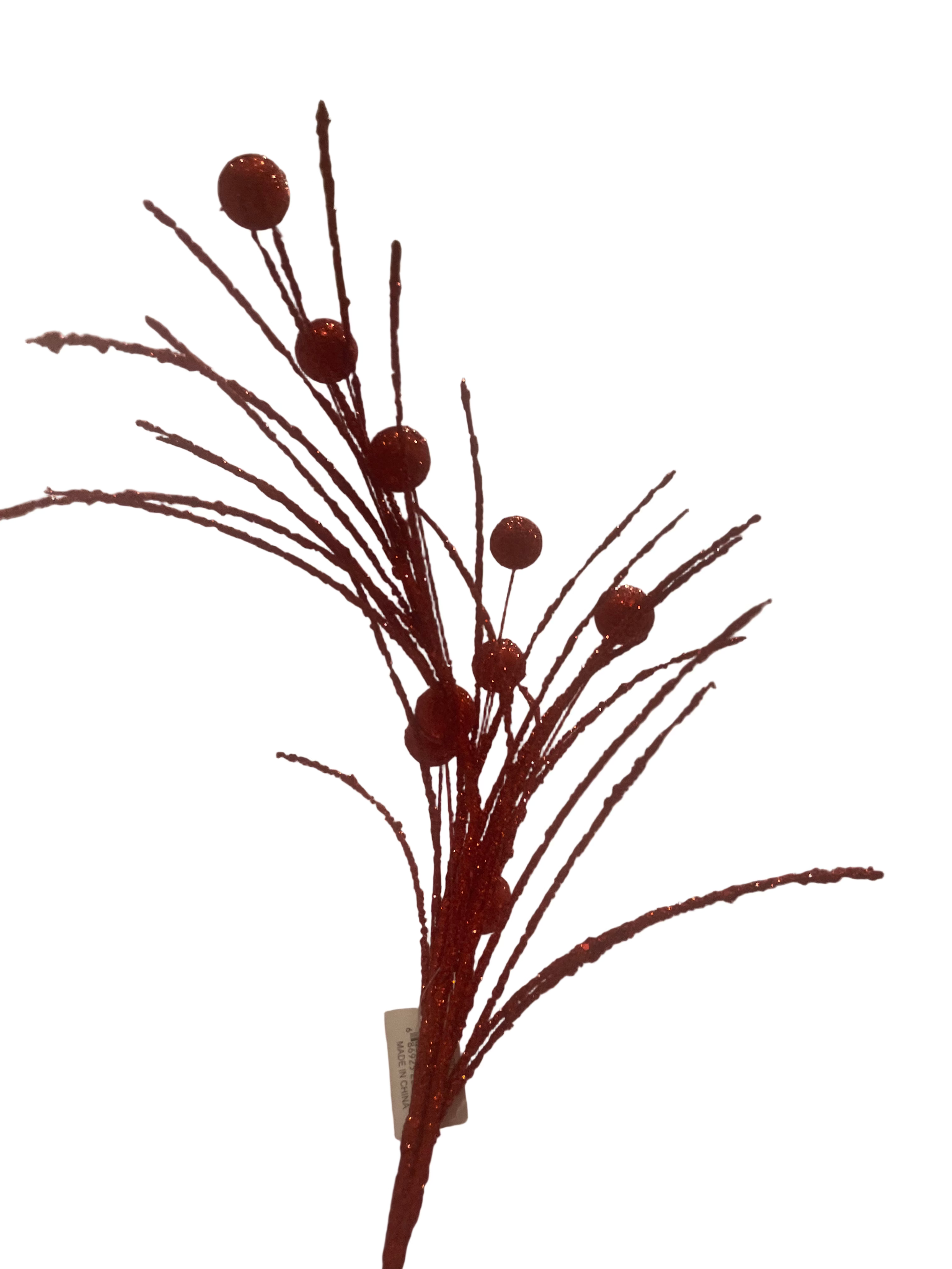 Red glitter ball spray