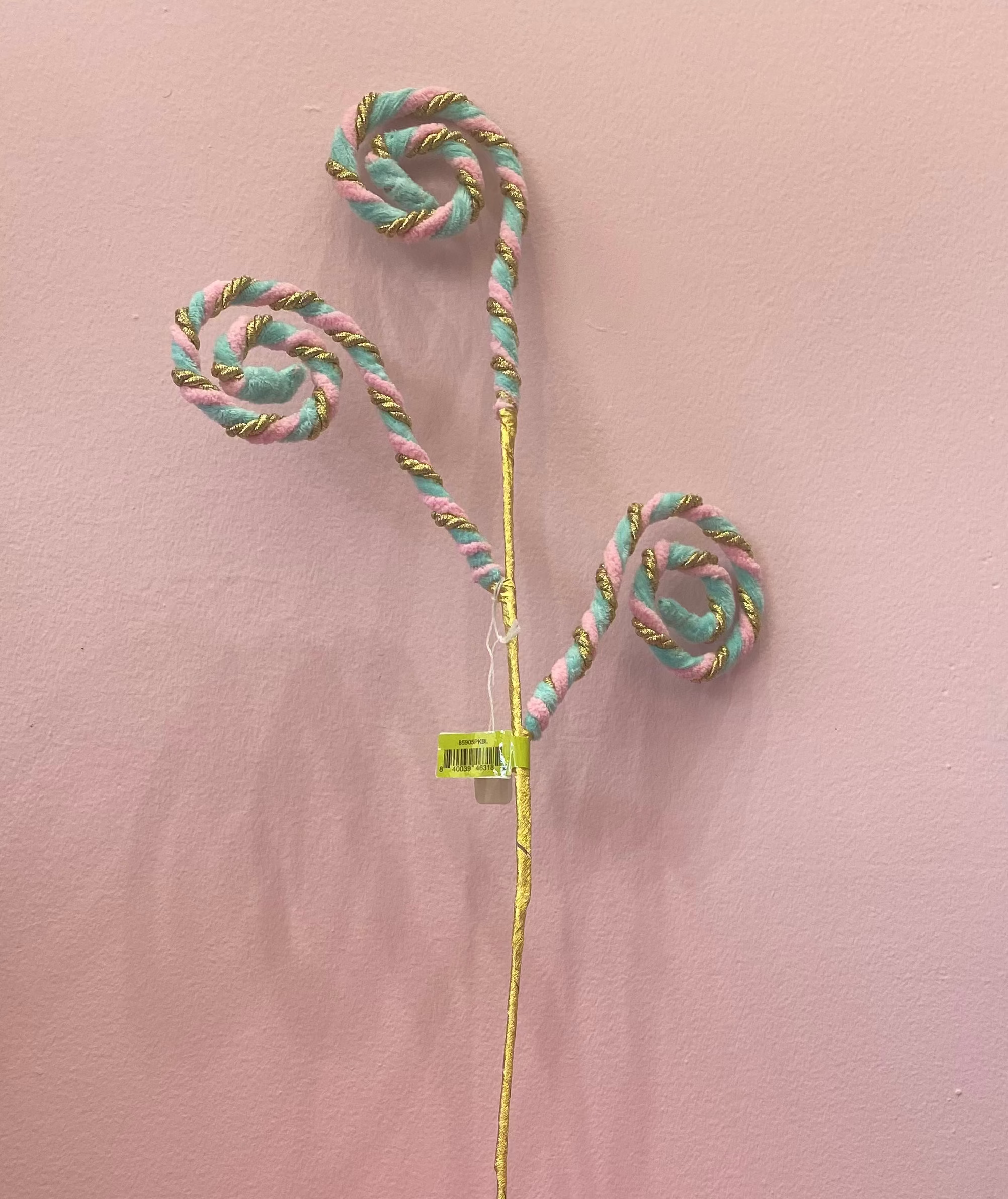 28” Mint and pink curly spray