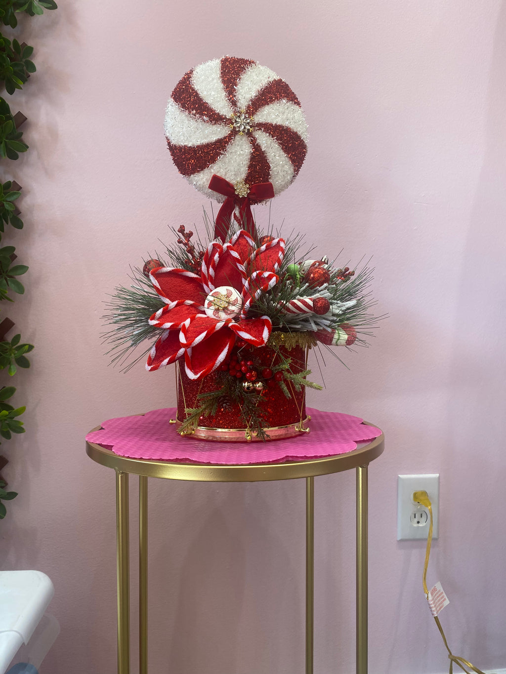 Peppermint lollipop floral on drum