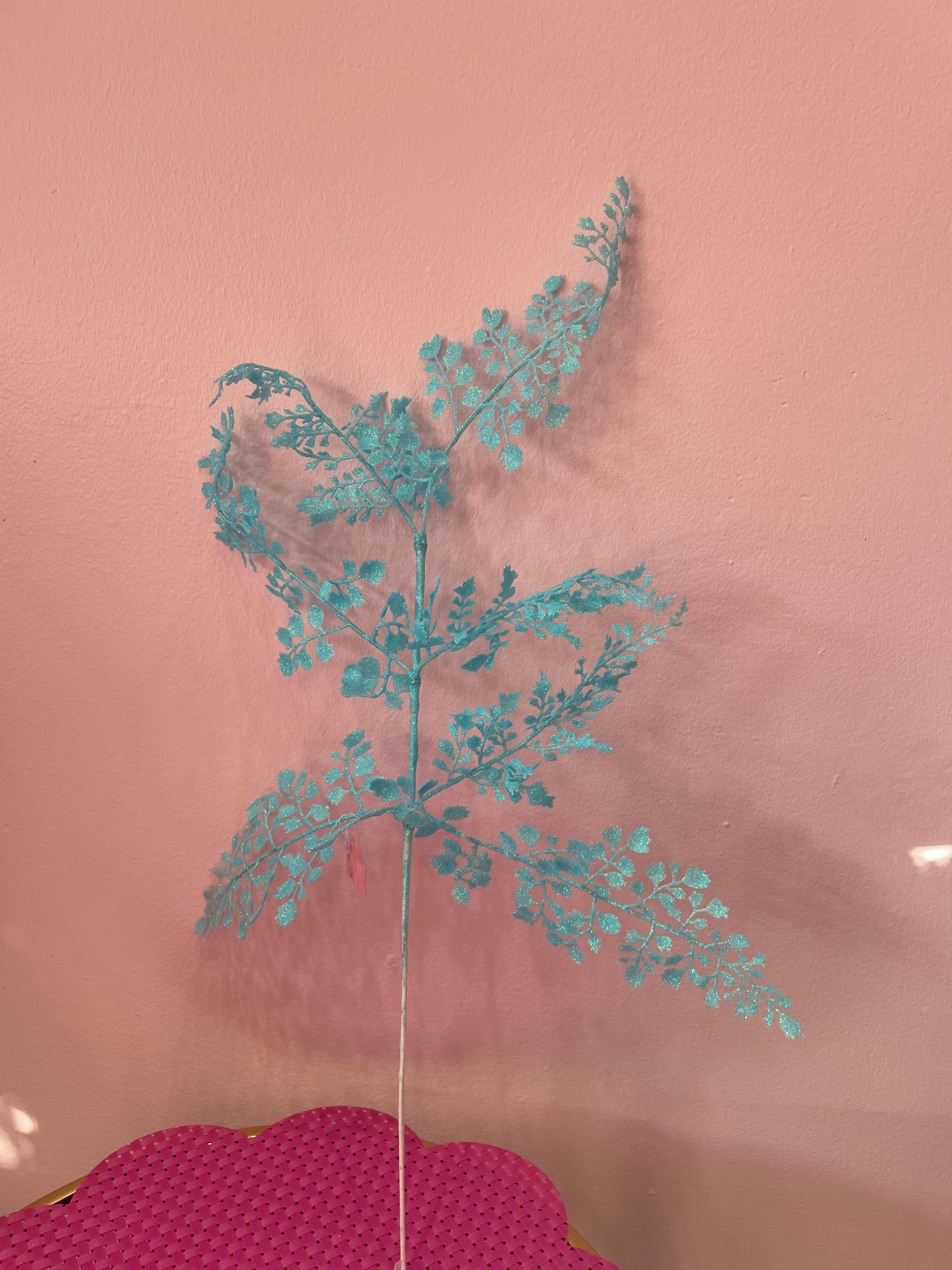 Blue glitter maidenhair fern