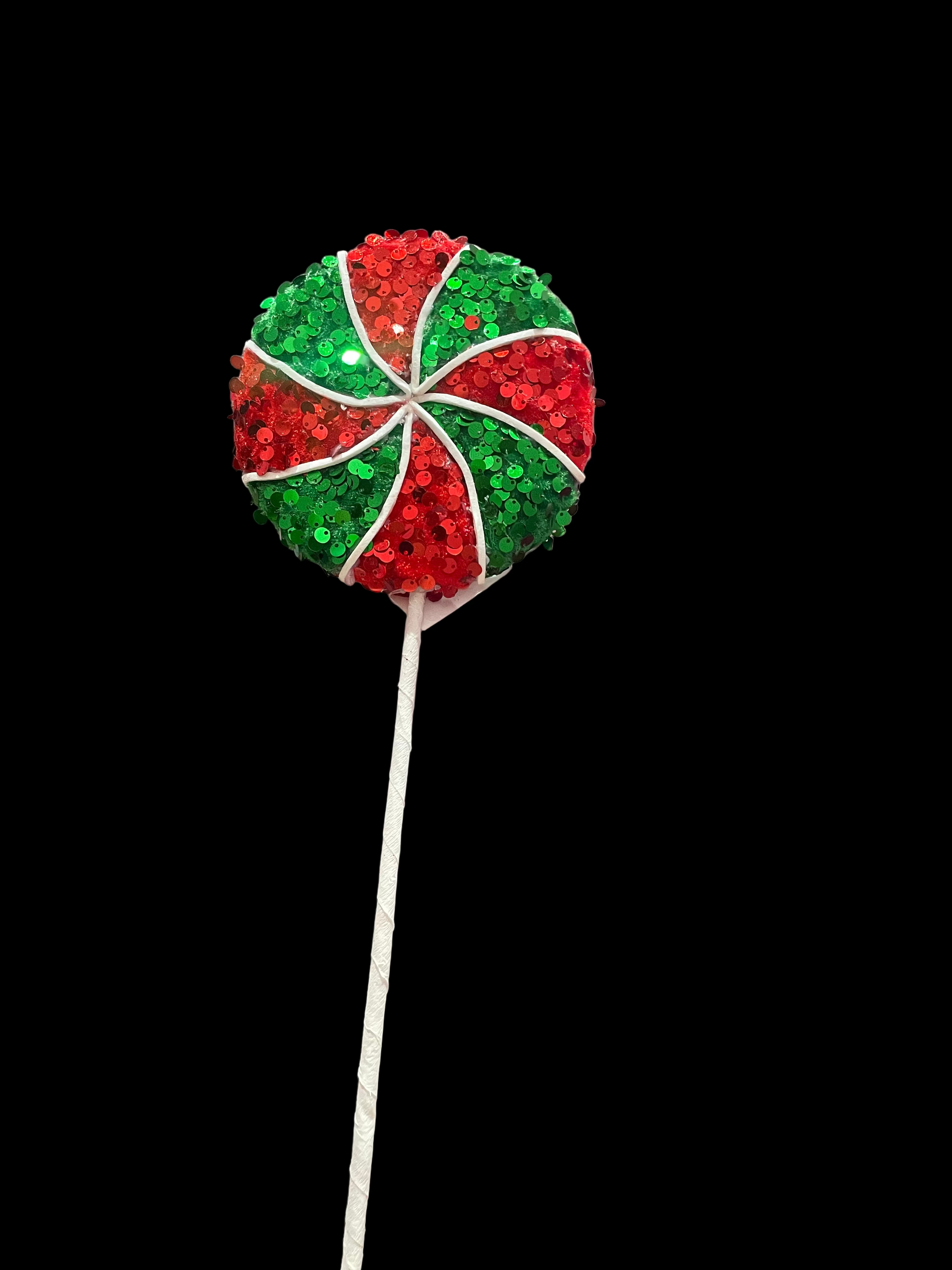 18.25”sequin peppermint lollipop