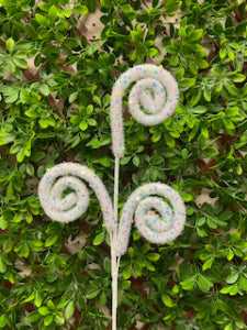 White Sequin Curly Spray