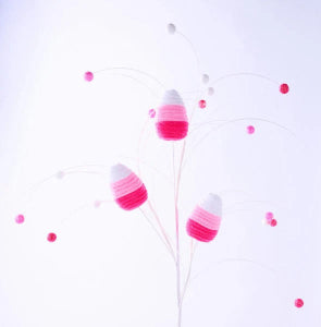 27"L Velvet Rope Candy Corn Spray Hot Pink, Pink and White Spray