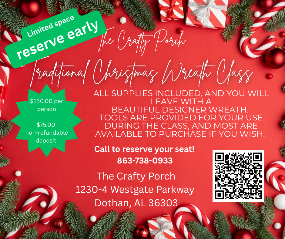 Traditional Color Christmas Wreath Class
