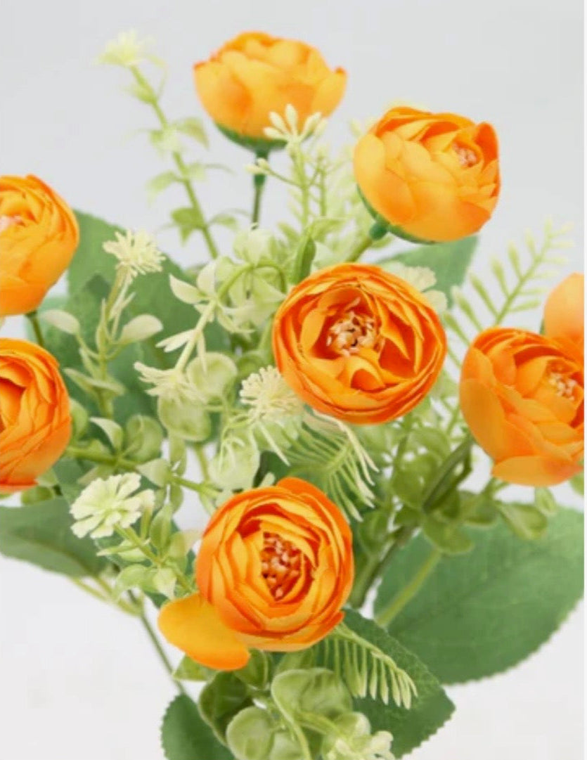 12" Orange Ranunculus