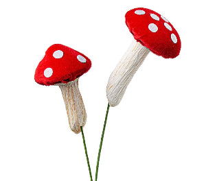 14" Mushroom Pick: Red