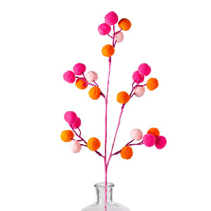 28" Felt Ball Spray: Fuchsia, Pink, Orange